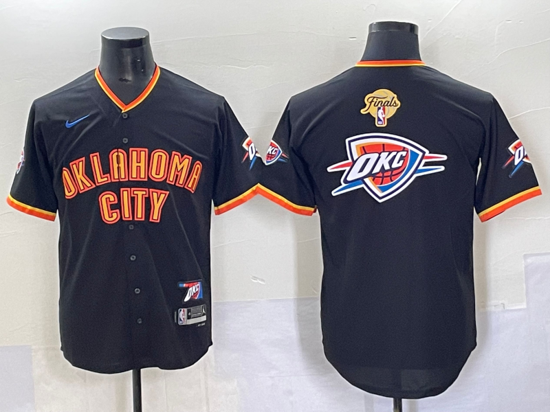Men Oklahoma City Thunder blank blue 2025 NBA jersey style 4->oklahoma city thunder->NBA Jersey